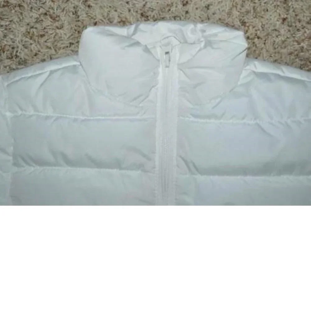 Girls Puffer Jacket 5/6 White Water Resistant Zip Winter The Childrens Place